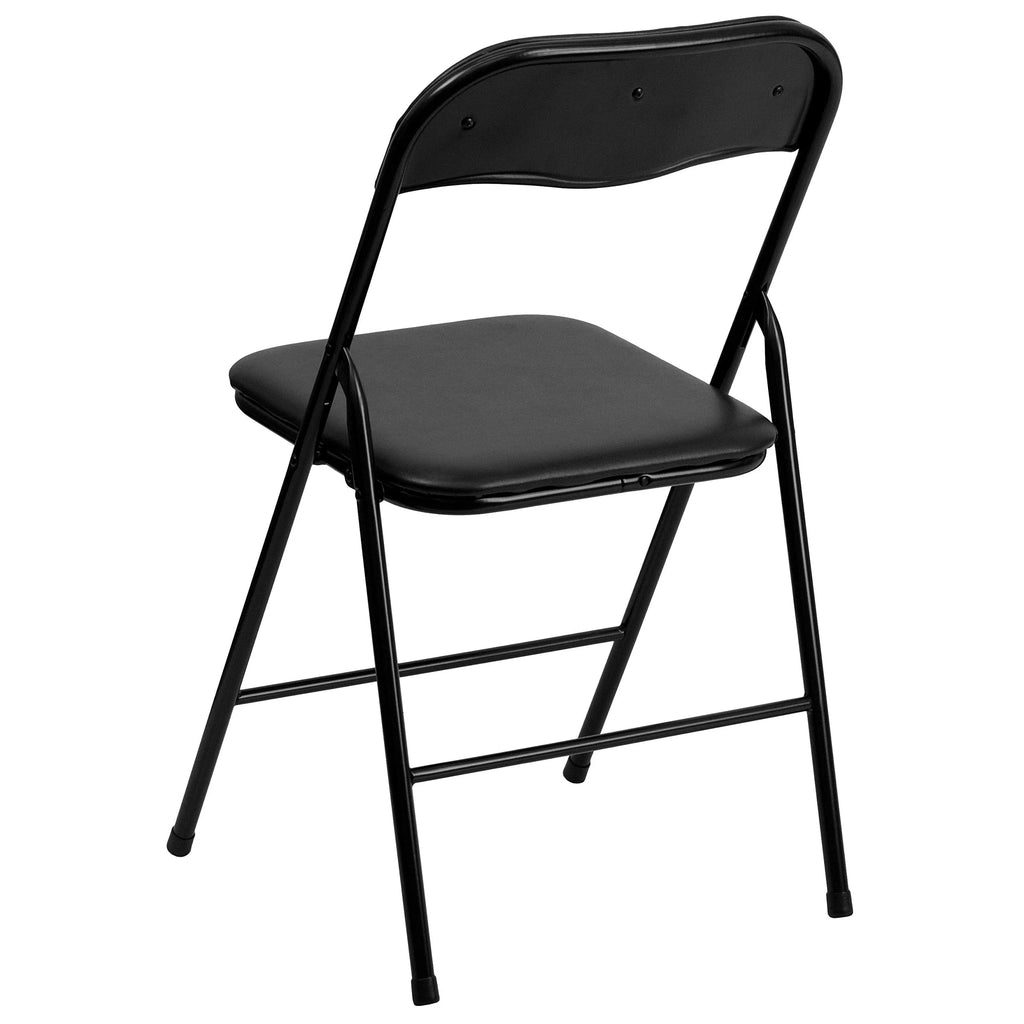 Madison 5-Piece Folding Card Table and Chairs Set, Portable Event Table and Chairs Set, Black