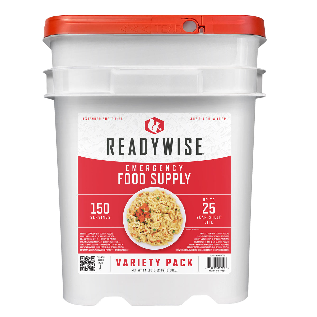 ReadyWise 150 Serving Emergency Food Bucket (150 Total Servings)