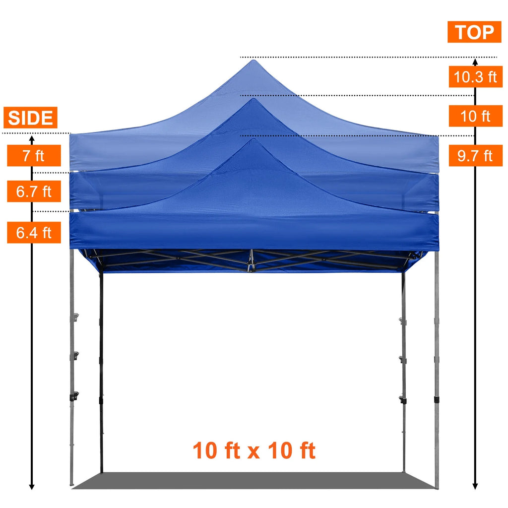 BENTISM 10' x 10' Instant Pop Up Gazebo Tent, Adjustable Height with UV Resistant