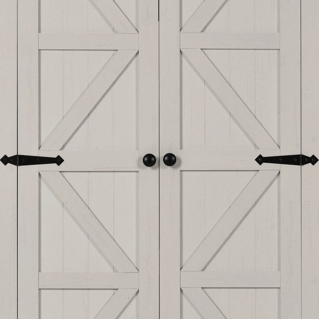 Dextrus 64.56" Tall Kitchen Pantry Cabinet with 2-Drawer and Adjustable Shelves, White Oak