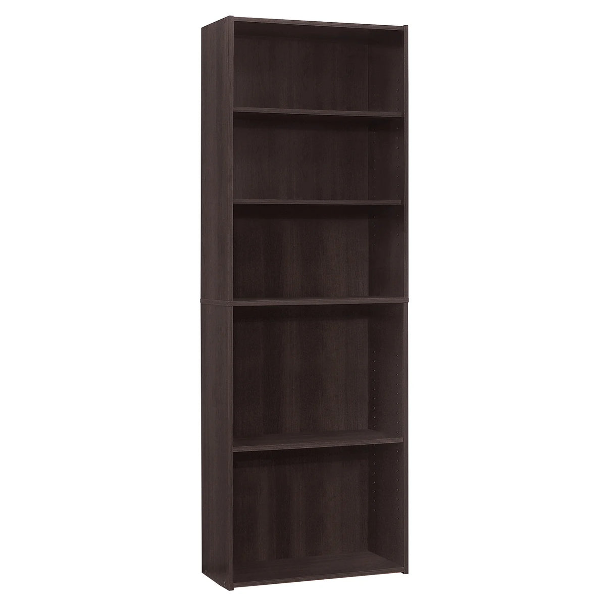Monarch Specialties Bookshelf, Bookcase, 6 Tier, 72"H, Office, Bedroom, Brown Laminate, Transitional