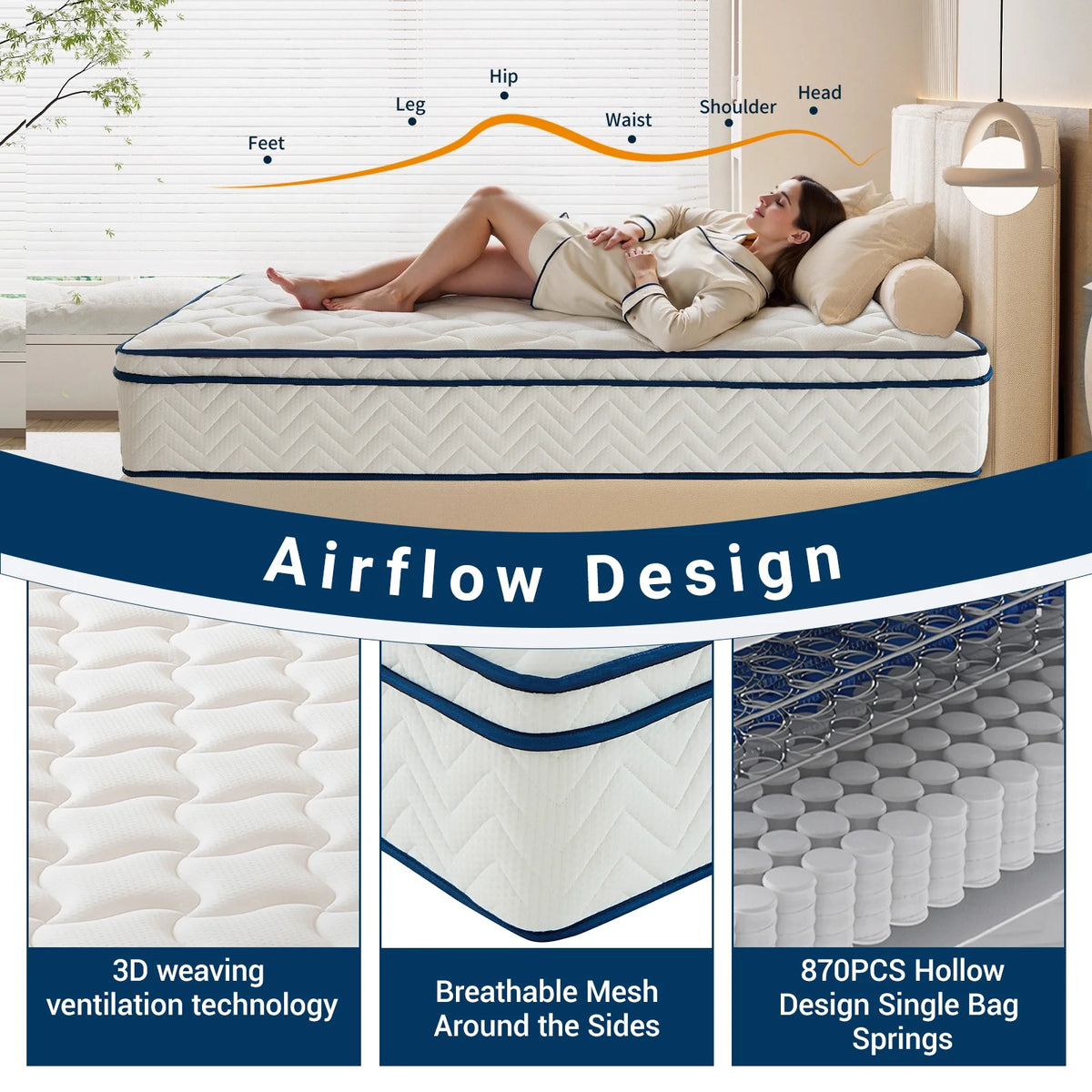 QOFYU Plush Queen Mattress 12 inch, Queen Size Spring HybridGel Memory Foam Mattress,  Queen Mattresses in a Box