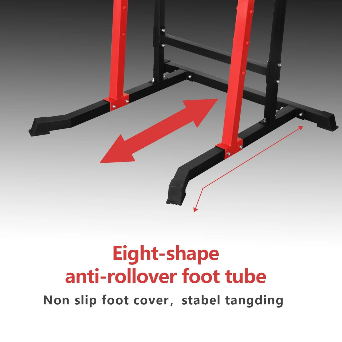 Wesfital Power Tower Dip Stands Multi-Function Pull-Up Bars & Squat Bar Strength Training Fitness Equipment for Home Gym, Red