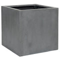 Pottery Pots Natural Block Square Planter Pot Indoor Outdoor Fiberstone Planter Box 24-in- Extra Large - 24" Grey