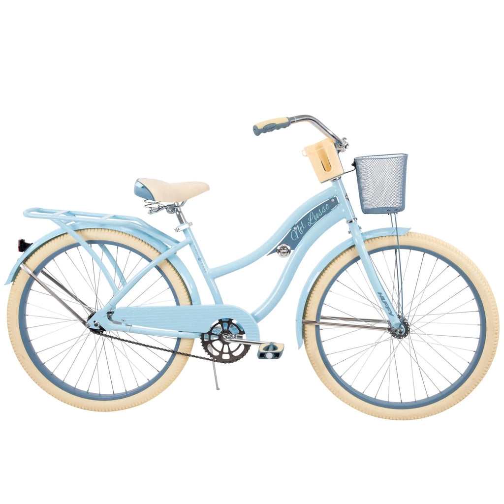 Nel Lusso Classic Cruiser Bike with Perfect Fit Frame, Women's, Light Blue, 26 Inch