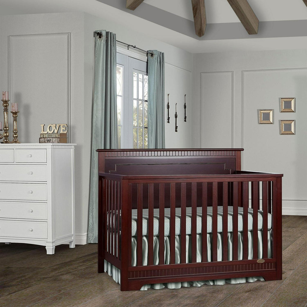Dream On Me Morgan 5-in-1 Convertible Crib. Cherry