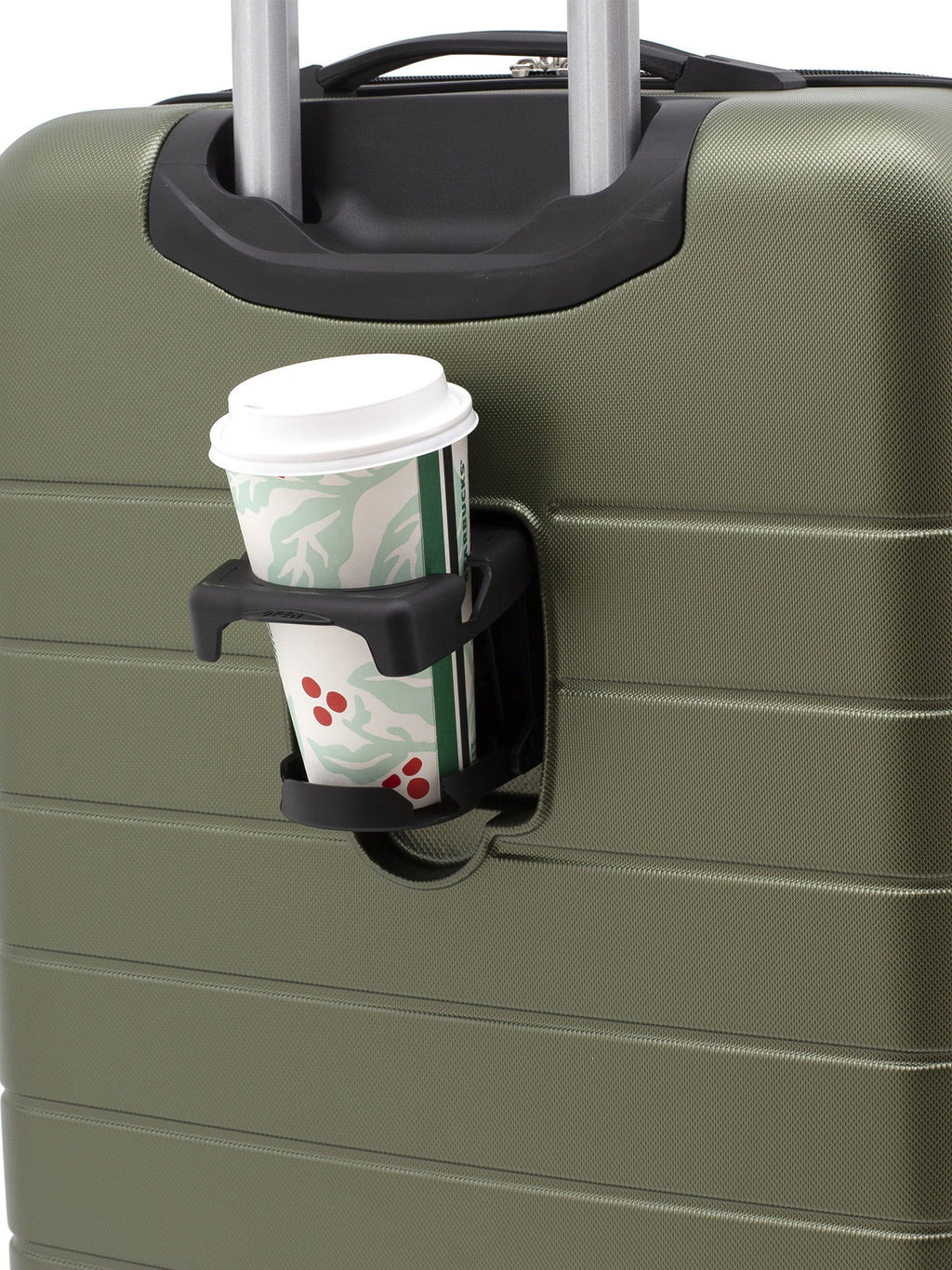 Wrangler 3 Piece Luggage Set with Cup Holder and USB Port, Olive Green