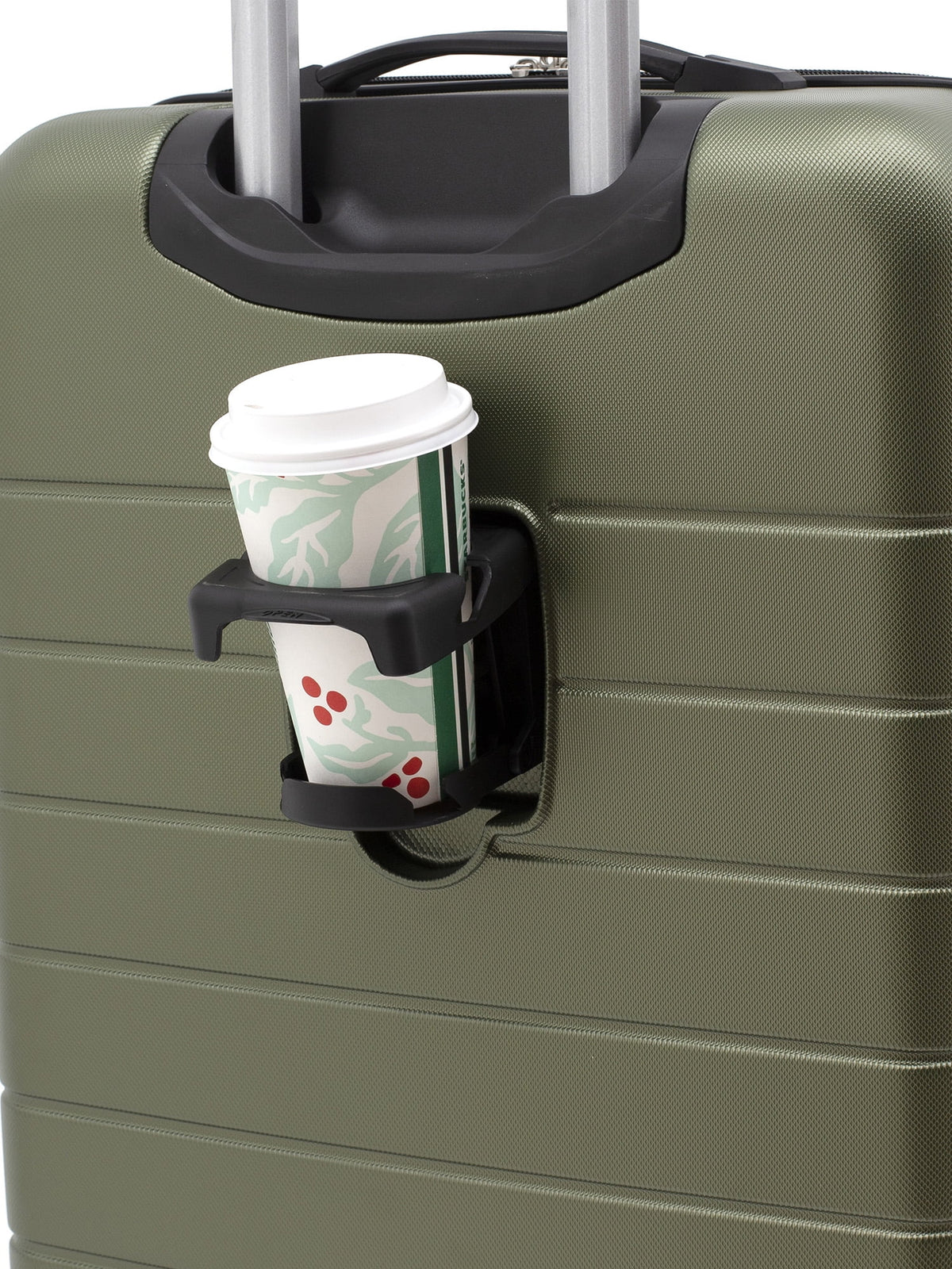 Wrangler 3 Piece Luggage Set with Cup Holder and USB Port, Olive Green