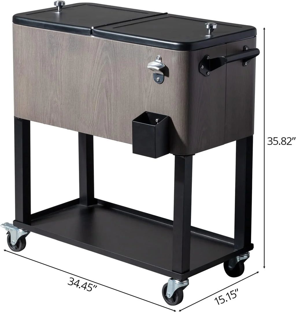 HEYWU 80 Quart Ice Chest Water Cooler with Bottle Opener, Milk White