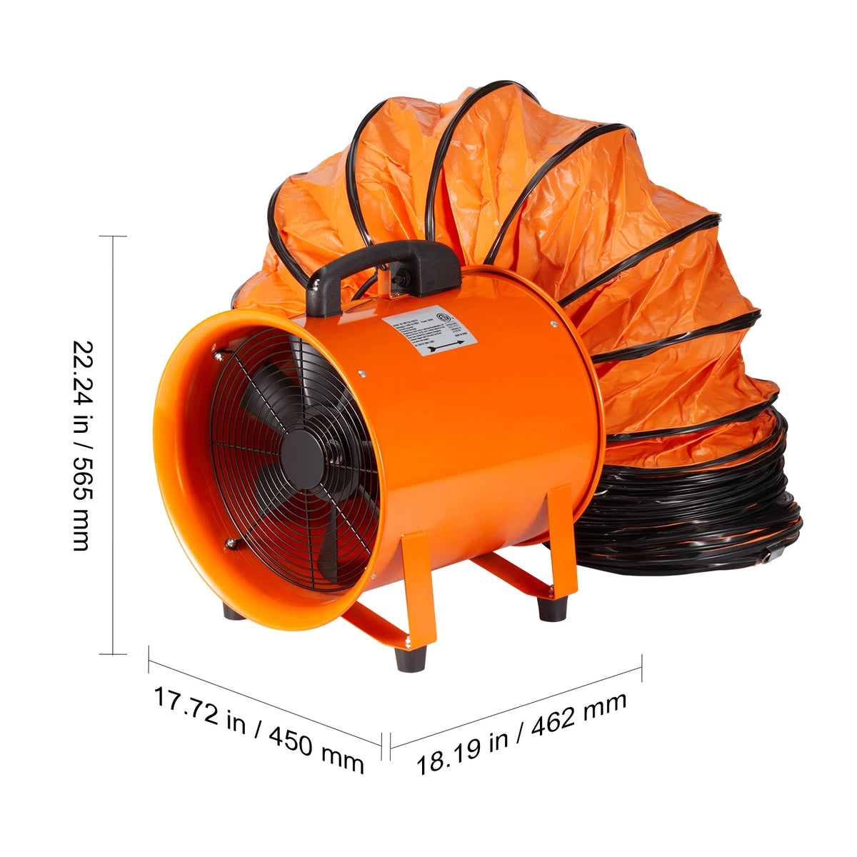 KFFKFF 16" Extractor Fan Blower Portable 33ft Duct Hose Ventilator Industrial