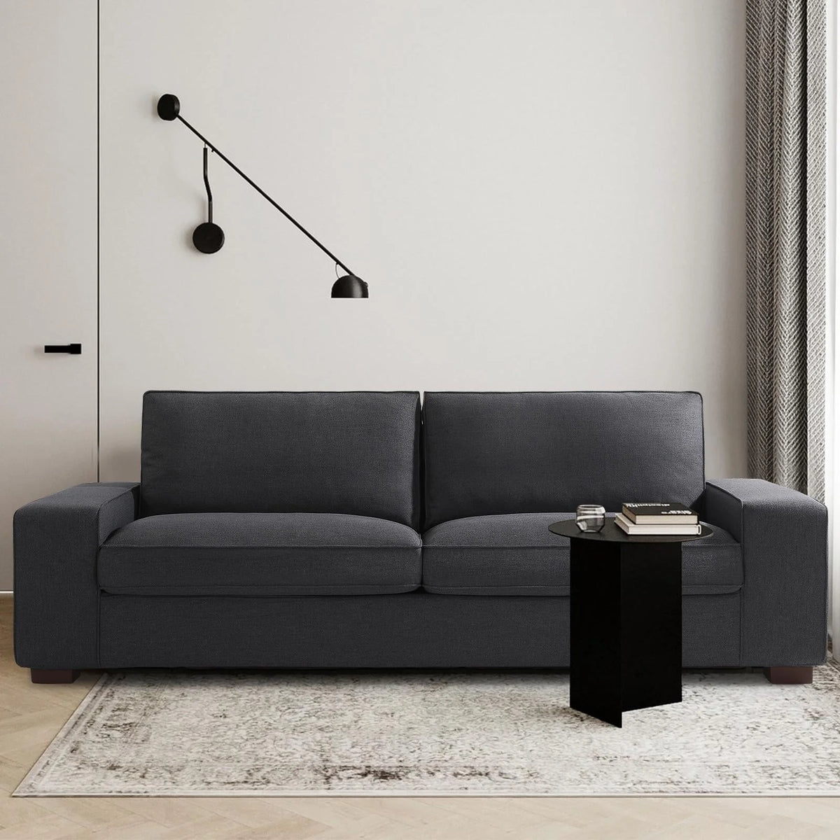 88.58" Modern loveseat Sofas Living Room,Couches Love Seat with Wood Frame for Bedroom, Office, Apartment, Dorm, Studio /Easy, Tool-Free Assembly（Beige）