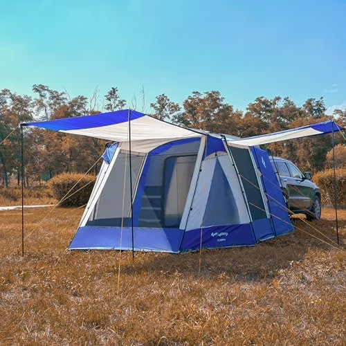 SUV Tent, Instant 6-8 Person Waterproof & Windproof Tailgate Car Camping Tent with Movie Screen for Family Camping & Outdoor Adventures