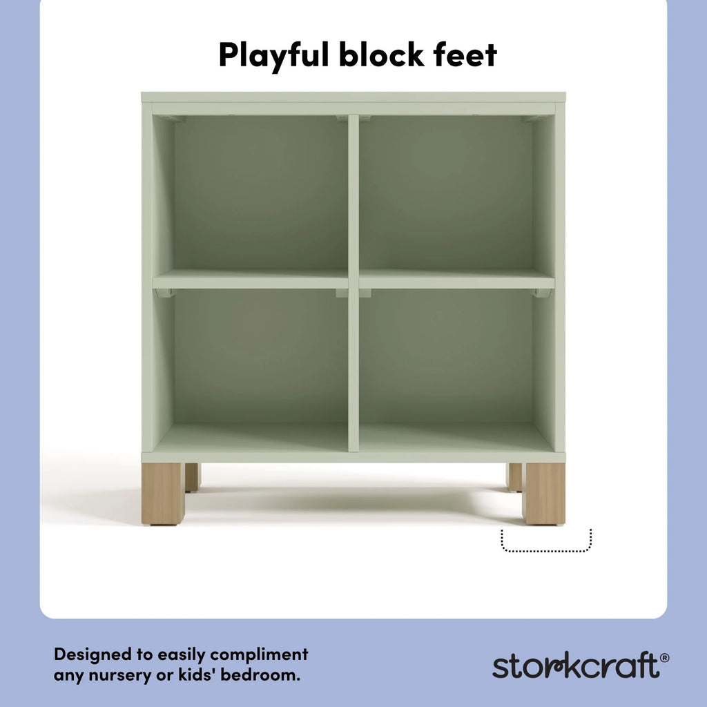Storkcraft California Cube Organizer Children's Bookcase, Blush with Driftwood