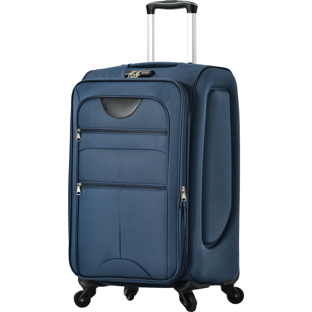 EUROCO 3 Piece Softside Luggage Set,Expandable Suitcase Set with TSA Lock and Spinner Wheels,Lightweight Suitcase for Men Women(20",24",28"),Black