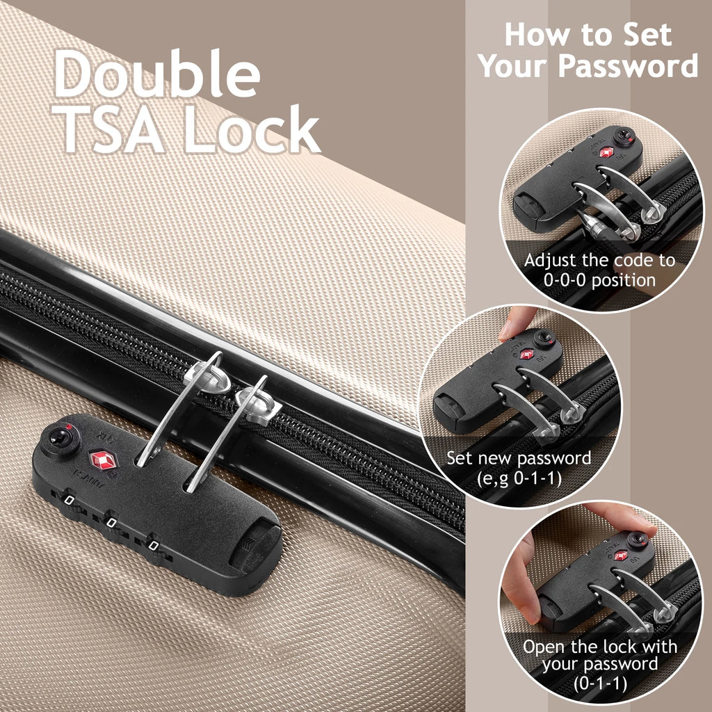 Zimtown 3 Piece Nested Spinner Suitcase Luggage Set With TSA Lock Royal Blue