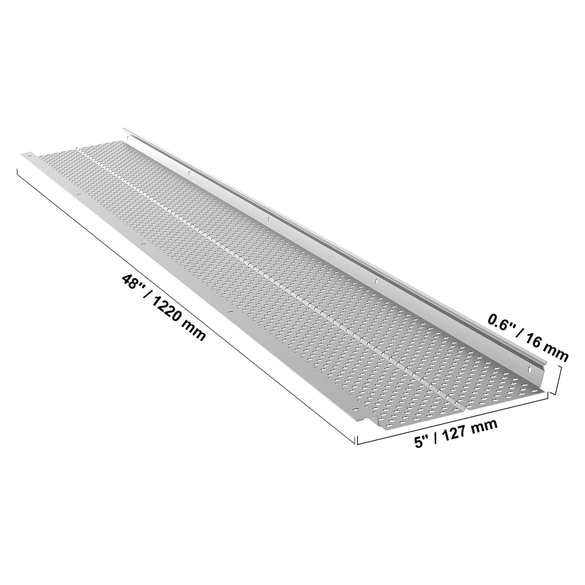 VEVOR Gutter Guard, 5 inch Width, Aluminum Leaf Filter DIY Gutter Cover, 52 PCS 208 ft Total Length, 0.157'' Hole Diameter & 0.02'' Thick Raptor Gutter Guards Fits Any Roof or Gutter Type