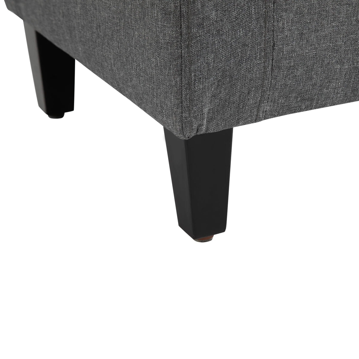 HOMCOM Linen Storage Ottoman Bench Storage Chest Tufted Ottoman Cube with Flipping Top