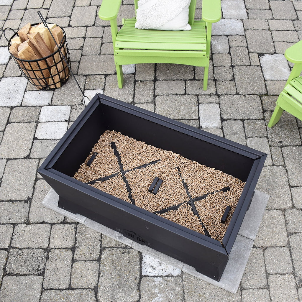 Blue Sky Outdoor Living Rectangle Steel Peak Smokeless Patio Fire Pit, Black