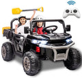 Xuanlur 24V 2 Seater Kids Ride on Car Truck, Ride on UTV W/ 2x200W Motor, 24 Volt Ride on Toys W/ Dump Bed/Shovel, Electric Car for Kids W/ Durable Tires, LED Light, Music, Remote Control, Black
