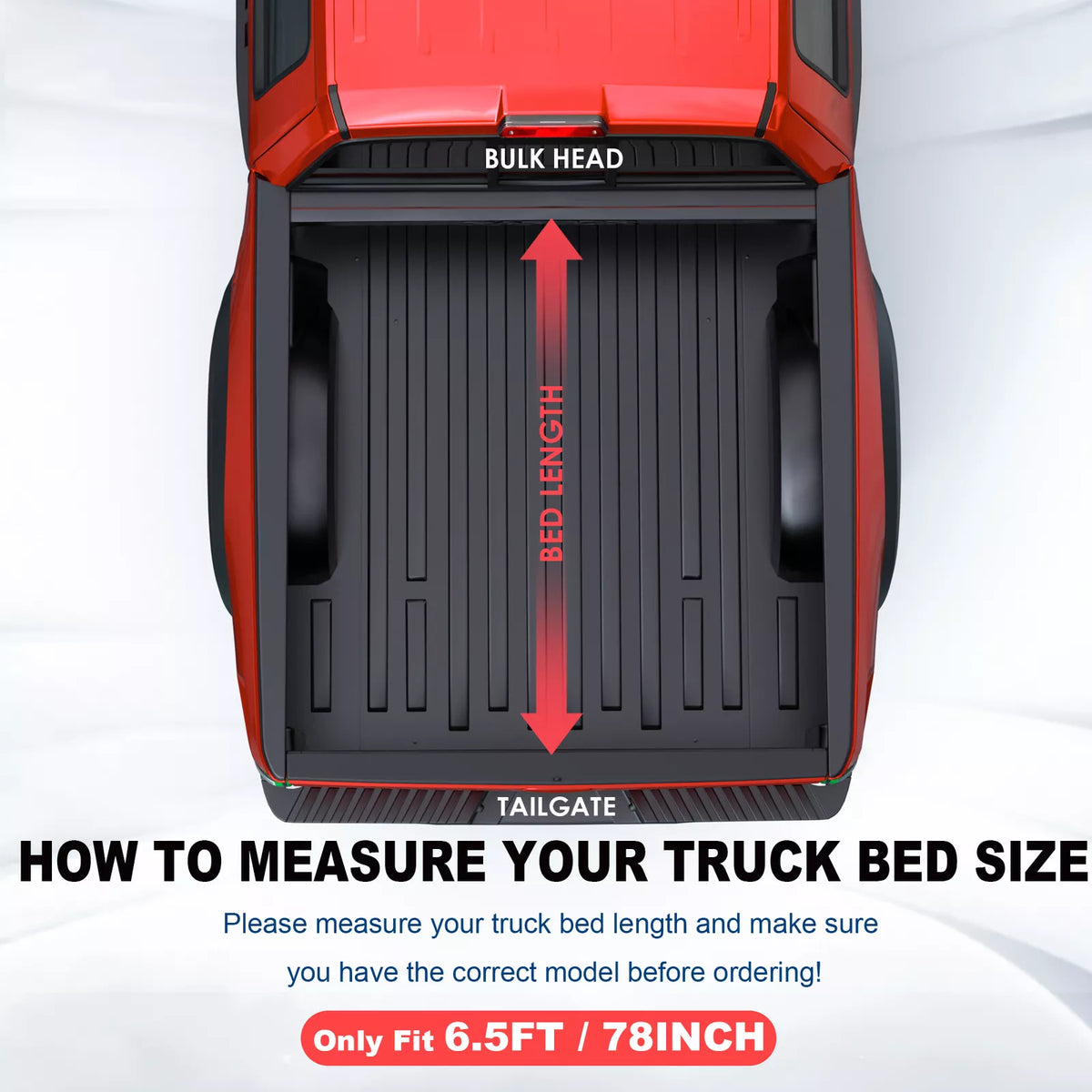 MOSTPLUS 6.5FT FRP Hard Bed Tonneau Cover for 2014-2019 Chevy Silverado GMC Sierra 1500