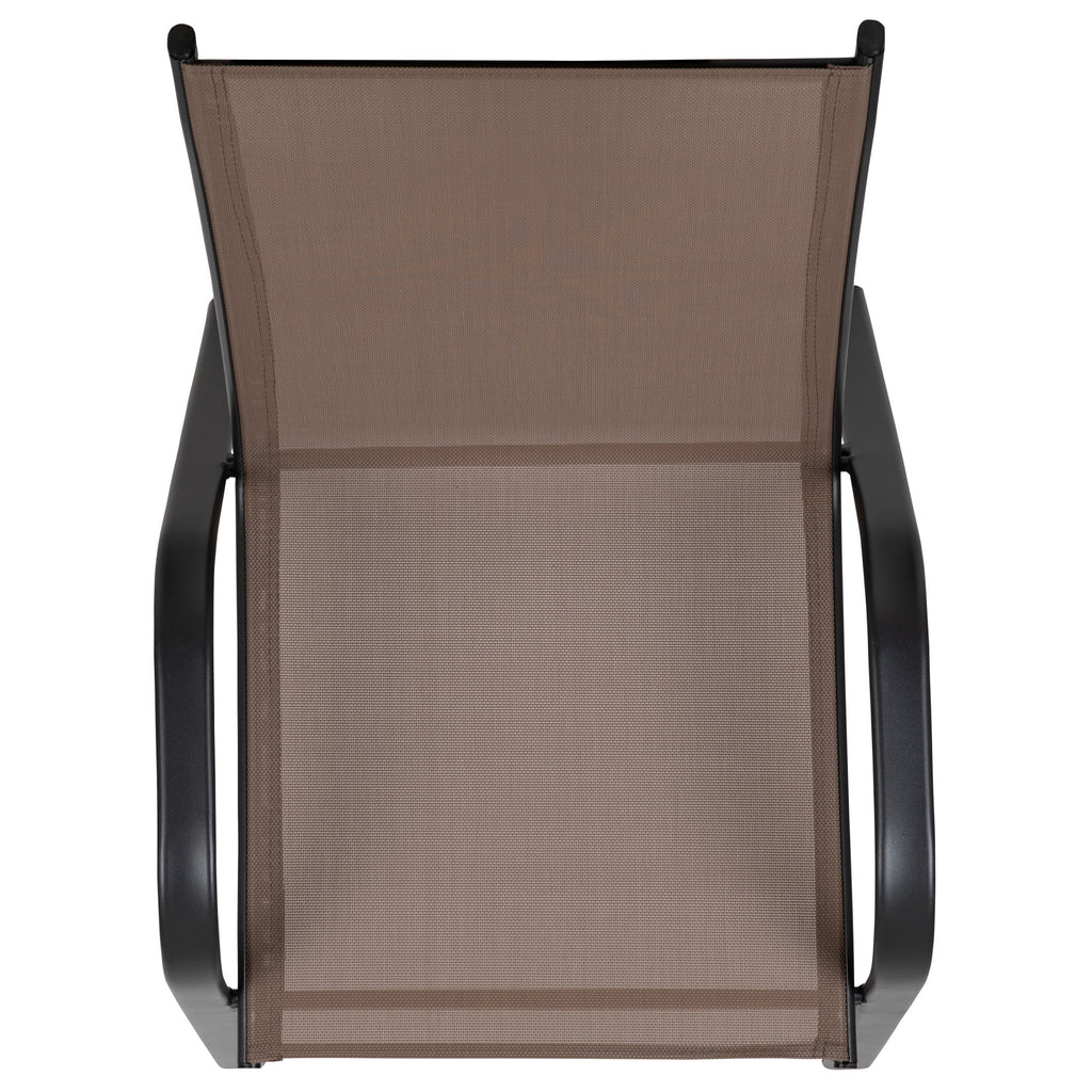Flash Furniture Flash Furniture Brazos Series Outdoor Stackable Patio Chairs for Adults, Set of 4, Black
