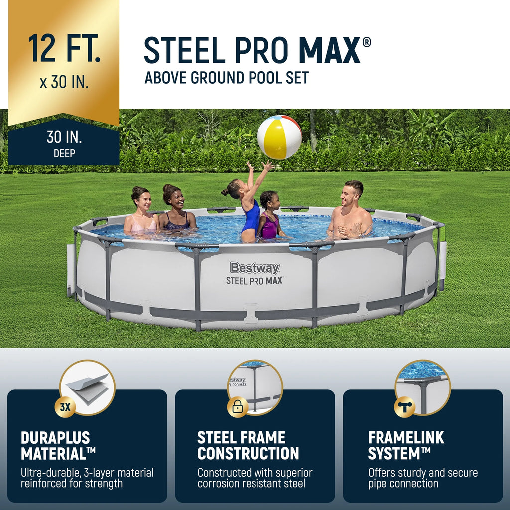 Bestway Steel Pro MAX 10' x 30" Above Ground Pool Set Round