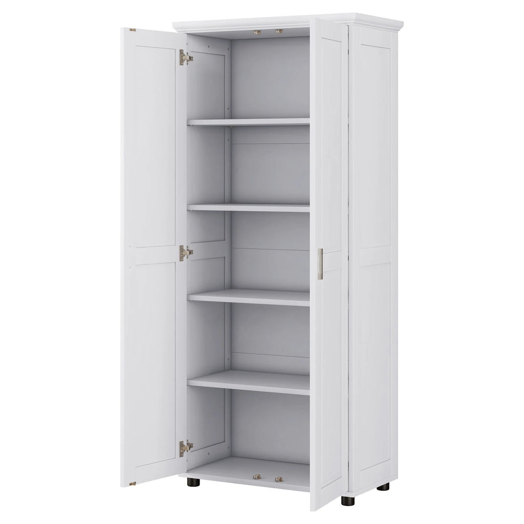 Bellemave White Tall Storage Cabinet with Adjustable Shelf Bathroom Cabinet with 1 Drawer and Storage Rack Large Freestanding Wood Cabinet Storage Organizer Floor Cabinet, White