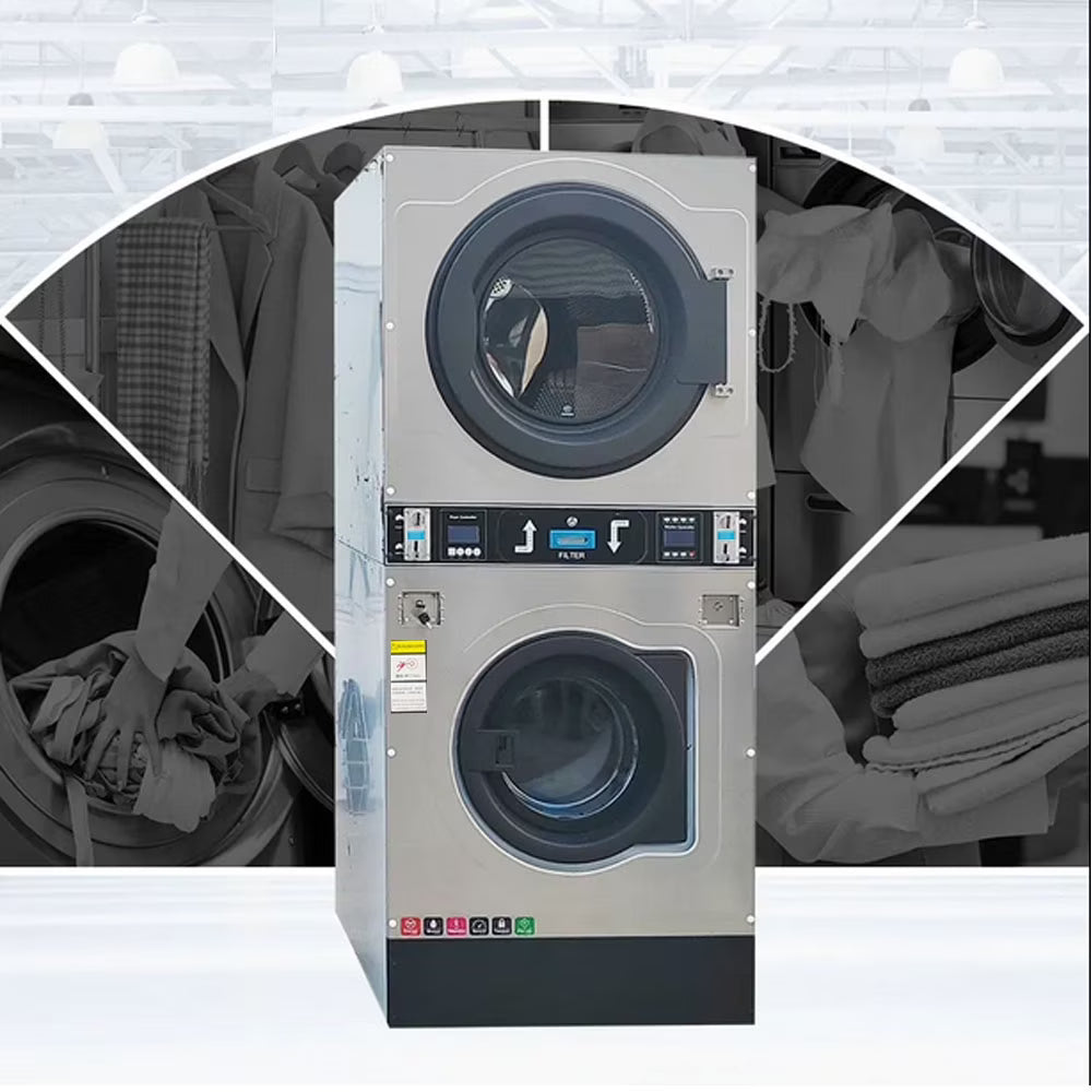 Commercial Coin Operated Washer Dryer Combo Double-layer Washing and Drying Machine 220V 1PH