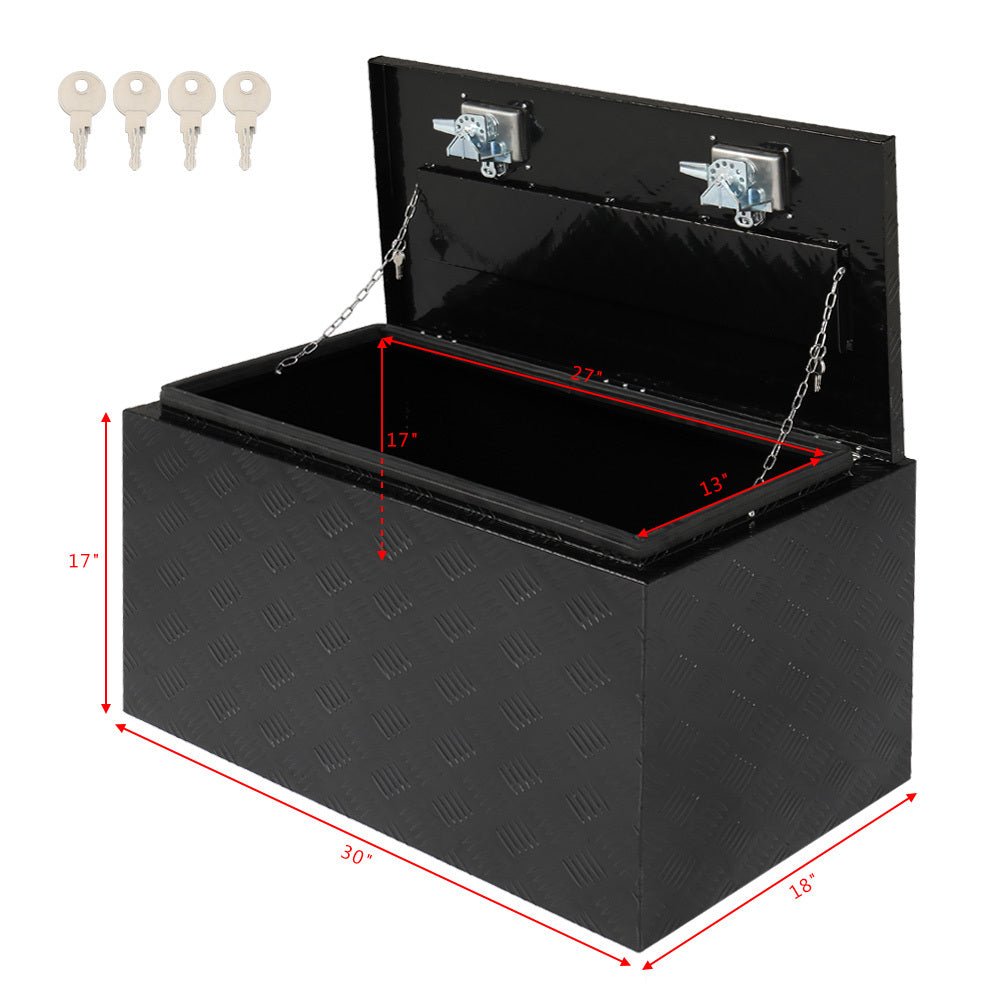 IVV Aluminum Truck Trailer Tool Box Pickup Underbody Truck Bed Storage Toolbox RV Trailer Organizer with T-Handle Latch Dual Lock Keys - Black, 42"L x 18"W x 17"H
