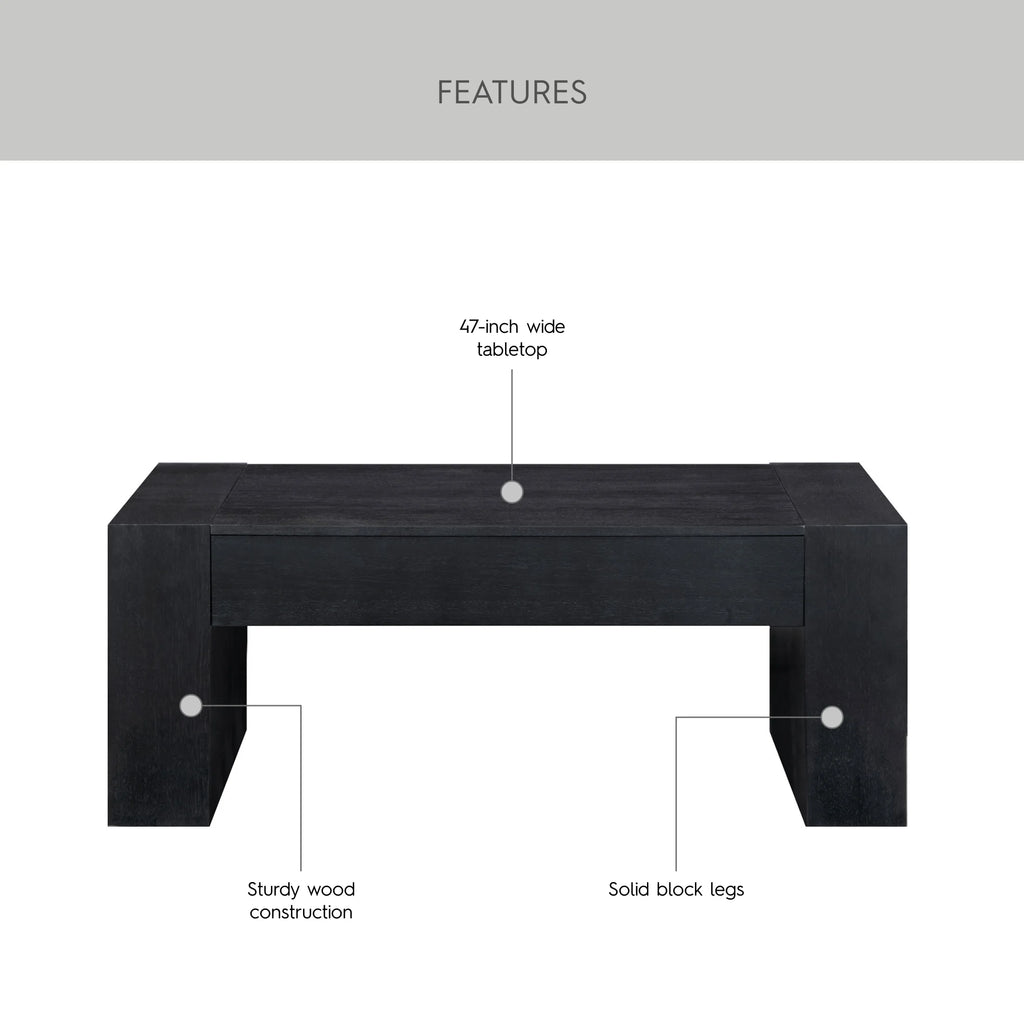 Better Homes & Gardens Ezra Oversized Coffee Table, Walnut
