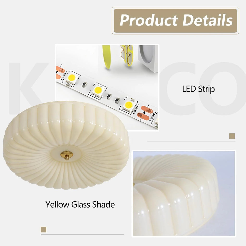 KCO Lighting Mid Century Modern LED Ceiling Lights Mint Green Glass Ceiling Lamp Large Hallway Ceiling Light