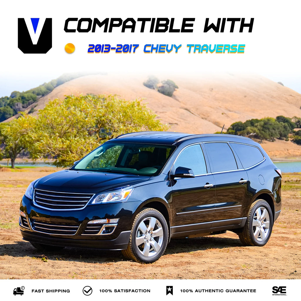 Headlights For 2013-2017 Chevy Traverse Chrome Factory Style Headlamps LH+RH Set