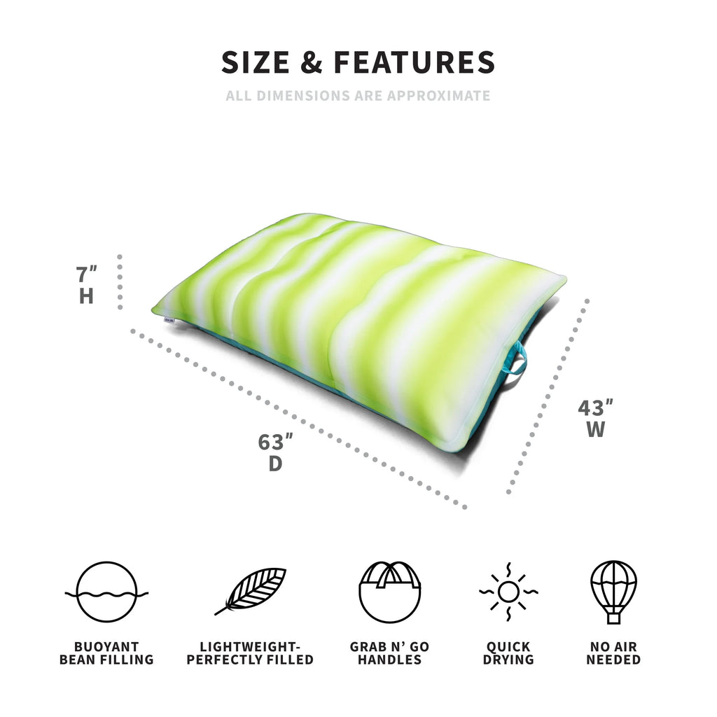 Big Joe Lagoon Lounger No Inflation Needed Pool Float, Americana Nautical Stripe Double Sided Mesh, Quick Draining Fabric, 5 feet Giant