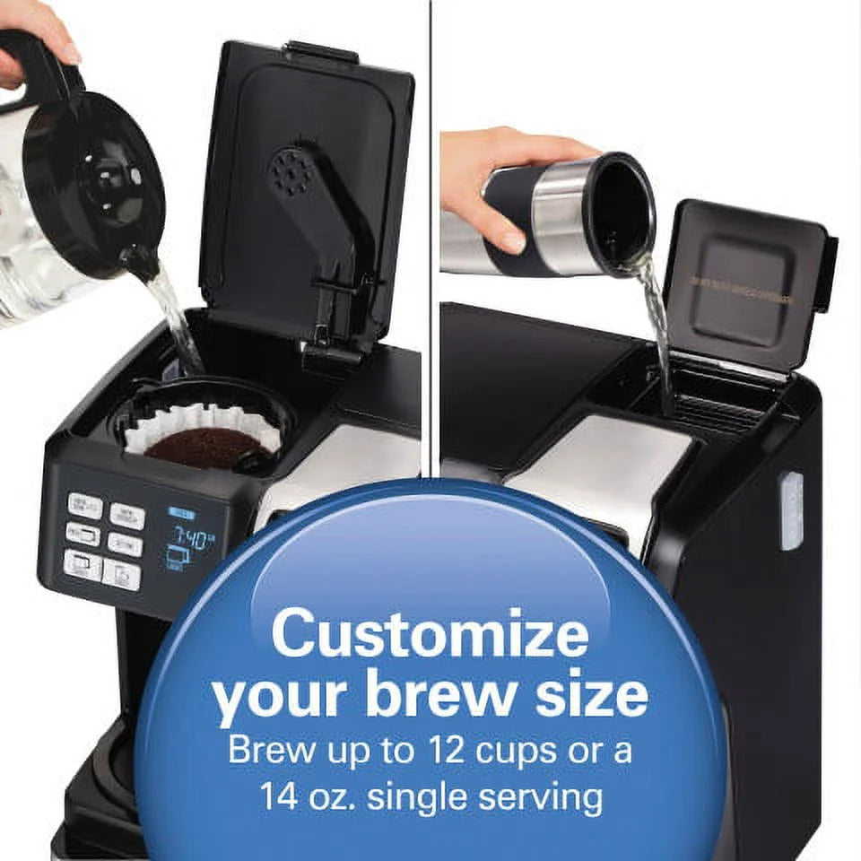 Hamilton Beach FlexBrew Trio Coffee Maker, Single-Serve, Black & Silver, Model 49954