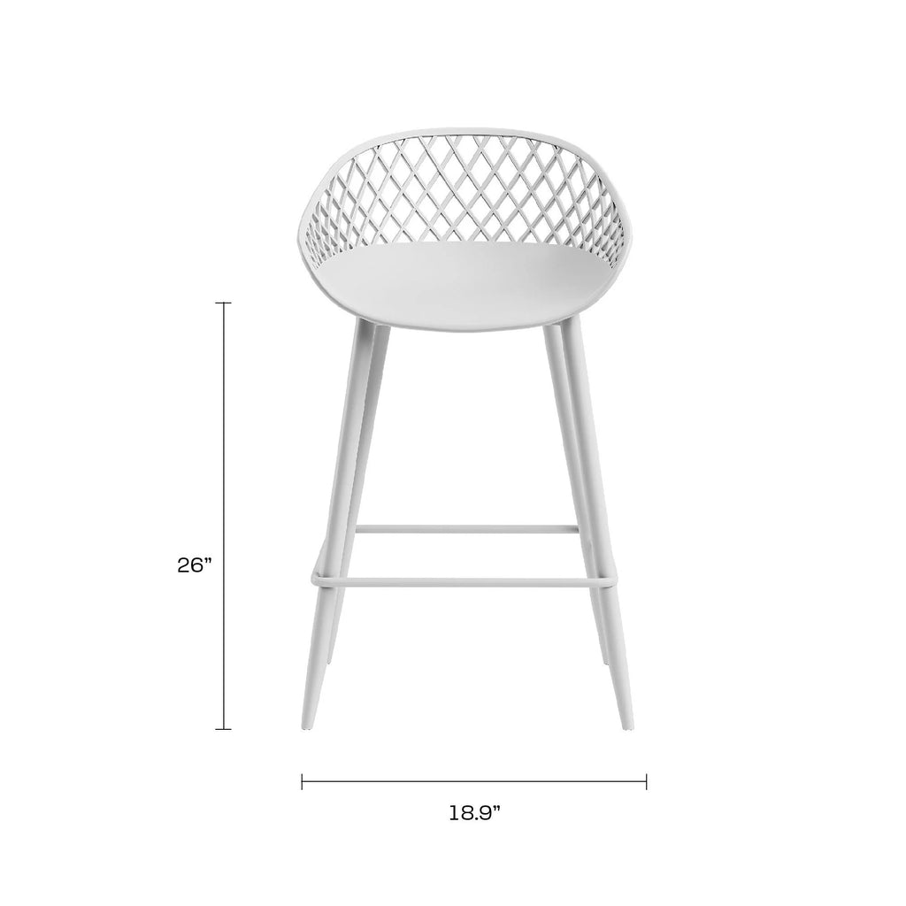 Kurv Indoor and Outdoor Counter Stool - Aloe Green - Set of 2