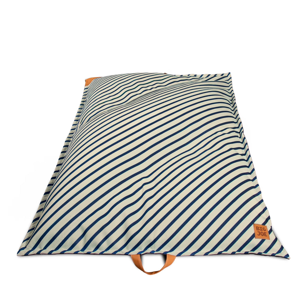 Big Joe Lagoon Lounger No Inflation Needed Pool Float, Americana Nautical Stripe Double Sided Mesh, Quick Draining Fabric, 5 feet Giant