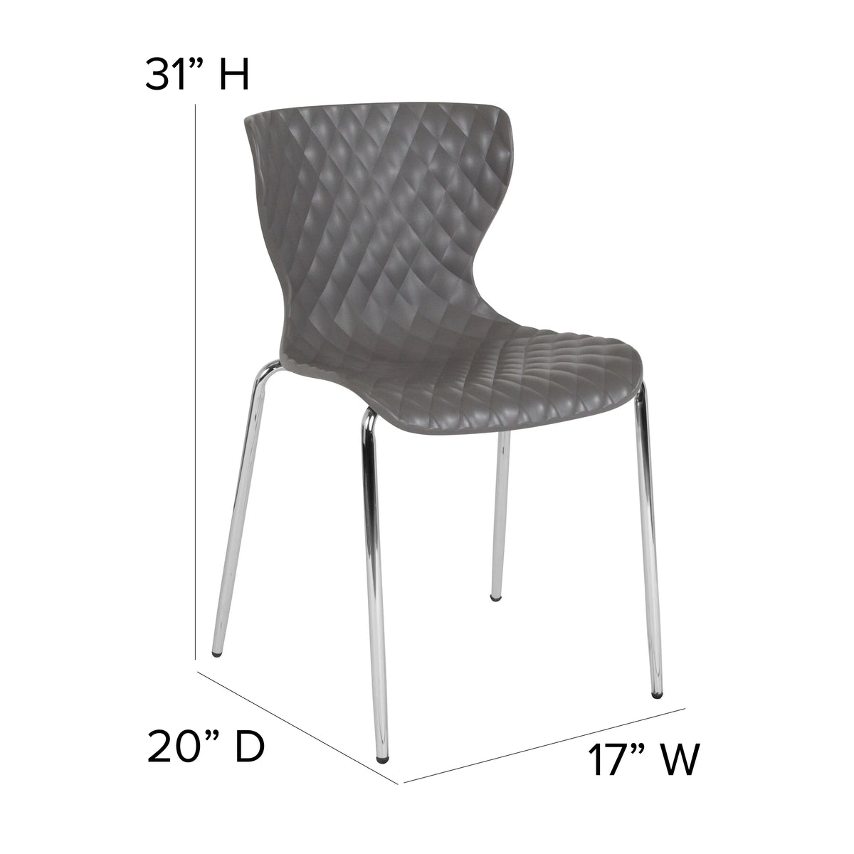 BizChair 4 Pack Contemporary Design Orange Plastic Stack Chair