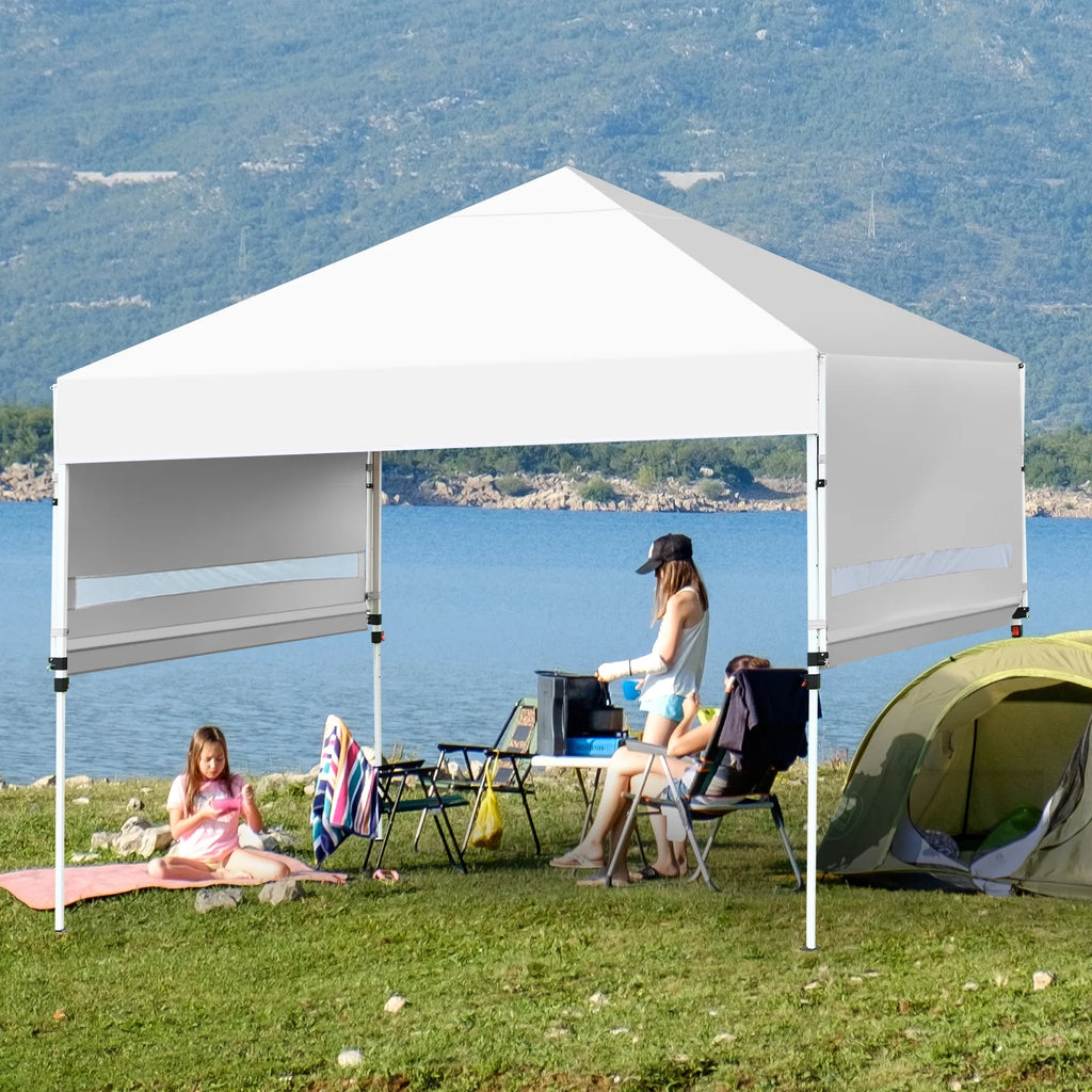 Patiojoy 10x17ft Pop up Canopy  3 Height Adjustment Folding Tent with Roller Bag White