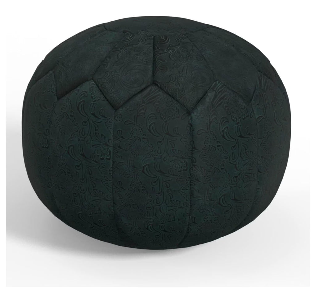 Exlonjet Margo 20 Inch Boho Round Pouf in Multi Color Braided Jute, For the Living Room, Bedroom and