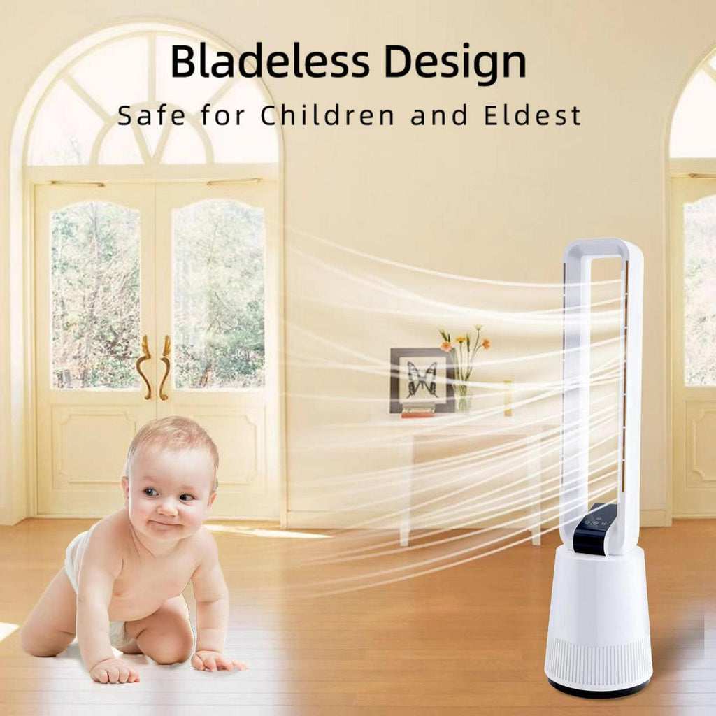 Dubbin 38 in 3-Speed Bladeless Oscillating Electric Household Fan