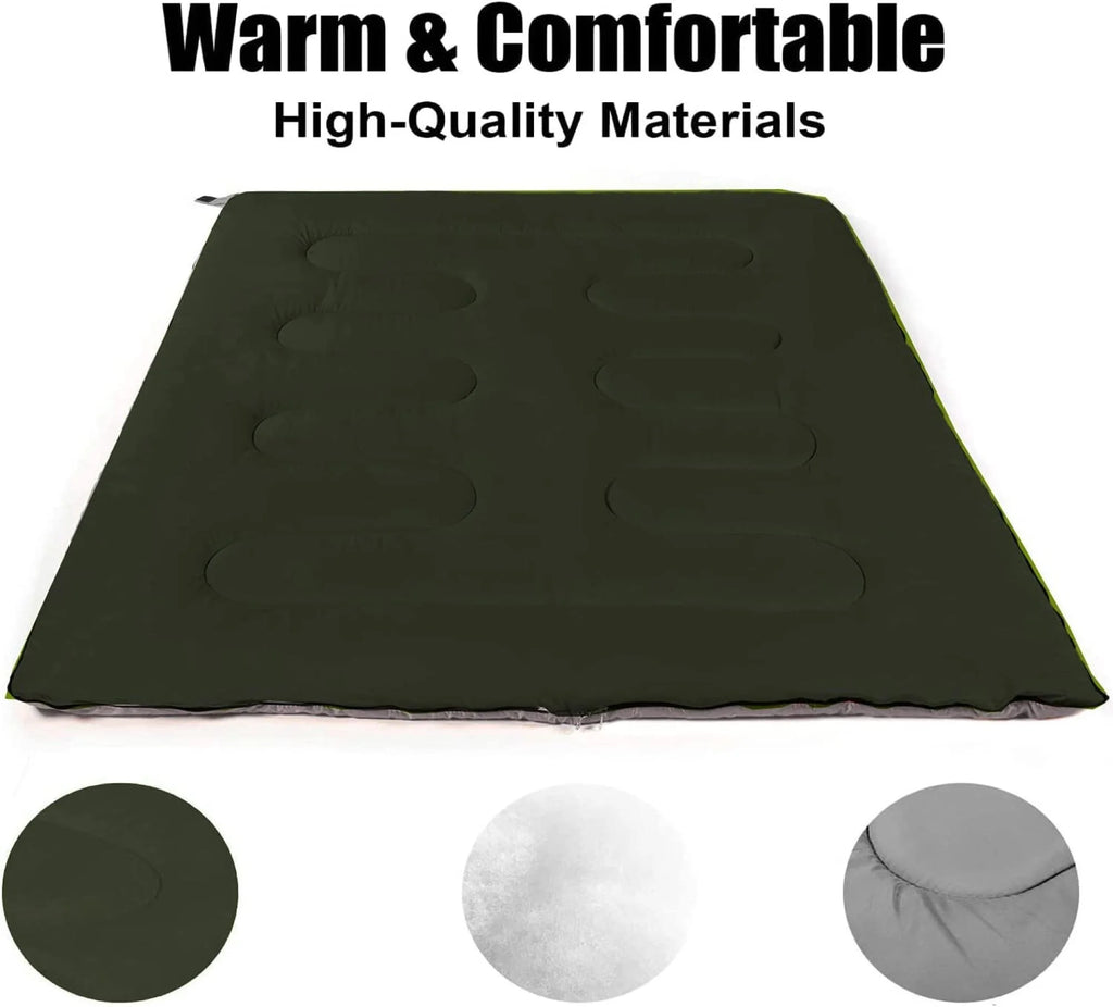 10 Pack Bulk Wholesale of Cold Weather Envelope Sleeping Bags for Adults, Kids, Homeless, Camping, Indoors, Outdoors - 10 Count Sleeping Bags in Black, Navy Blue, Forest Green, Red - 71"L x 30"W