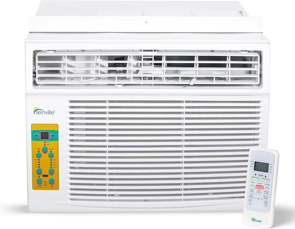 Senville 10,000 BTU Window Air Conditioner, Cools up to 450 sq. ft., Easy to Use, Washable Filter