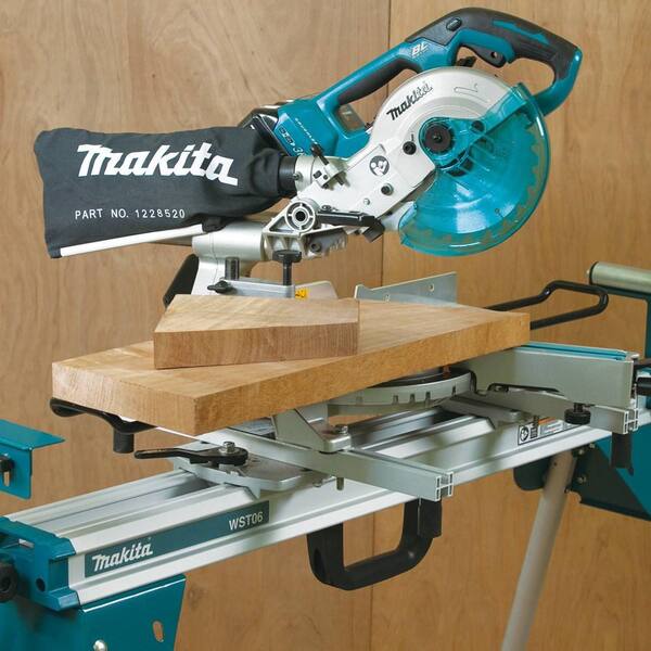 18V X2 (36V) LXT Brushless 10 in. Dual-Bevel Sliding Compound Miter Saw Kit (5.0Ah) with bonus Folding Miter Saw Stand