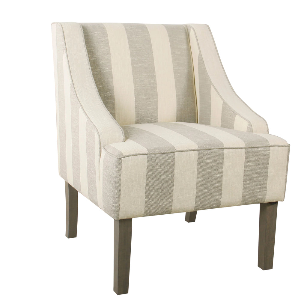 HomePop Classic Swoop Accent Chair - Blue and White Damask