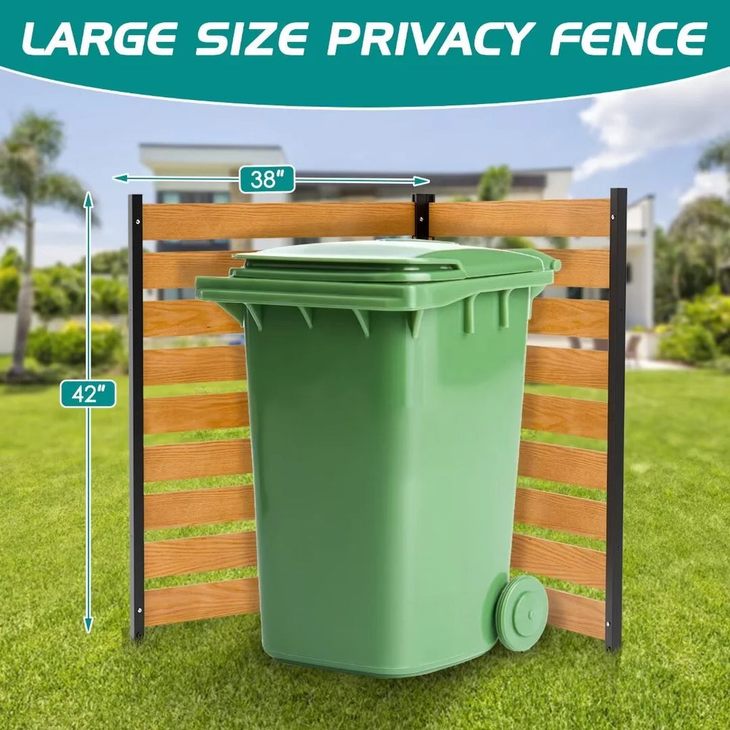 "NAIZEA Air Conditioner Fence, Pool Equipment Enclosure, Trash Can Enclosure, Metal Stake Wood Fence Panel 38"" W x 60"" H"