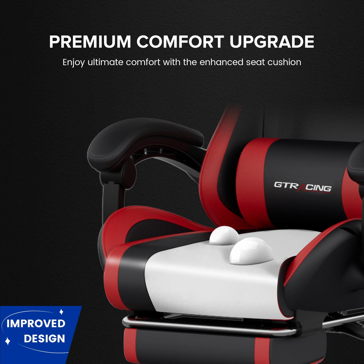 GTRACING GTWD-200 Ergonomic Gaming Chair with Adjustable Pillows and Footrest , White