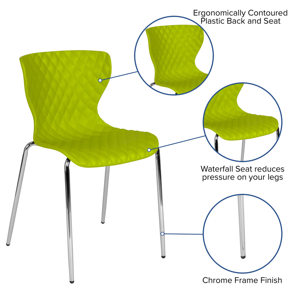 Flash Furniture 4 Pack Lowell Contemporary Design Orange Plastic Stack Chair
