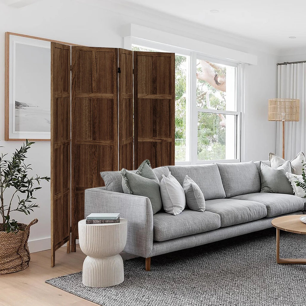 Aletheiawu 4 Panel Room Divider Wall and Folding Privacy Screens��No Installation Required��White