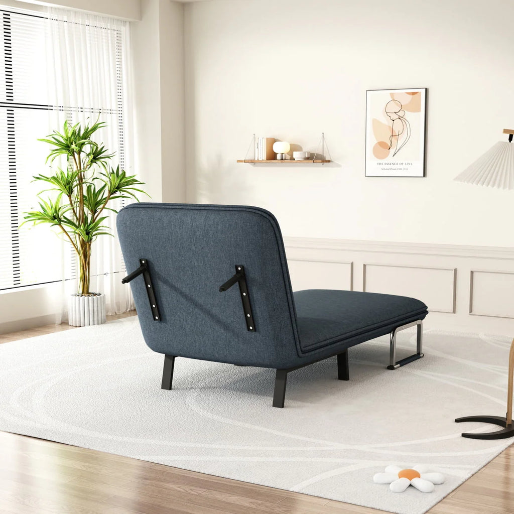31.5″Convertible Sofa Bed Sleeper Chair, Tri-fold Upholstered Armchair Sleeper with Pillow, Folding Leisure Chaise Lounge Couch with 5 Angle Adjustable Backrest, Single Lazy Bed for Office Apartment