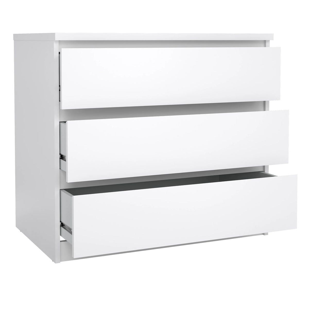 Tvilum Scottsdale 3 Drawer Chest Dresser for Adults, White High Gloss